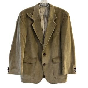 VINTAGE 70’s Orvis Safari Blazer Men’s Zambezi Corduroy Leather Patch Notch 40S